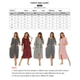 thumbnail image 4 of FIOPHY Womens Zipper Front House Dress Long Robes 3/4 Sleeves Striped Nightgowns Loungewear Bathrobes with Pockets, 4 of 6