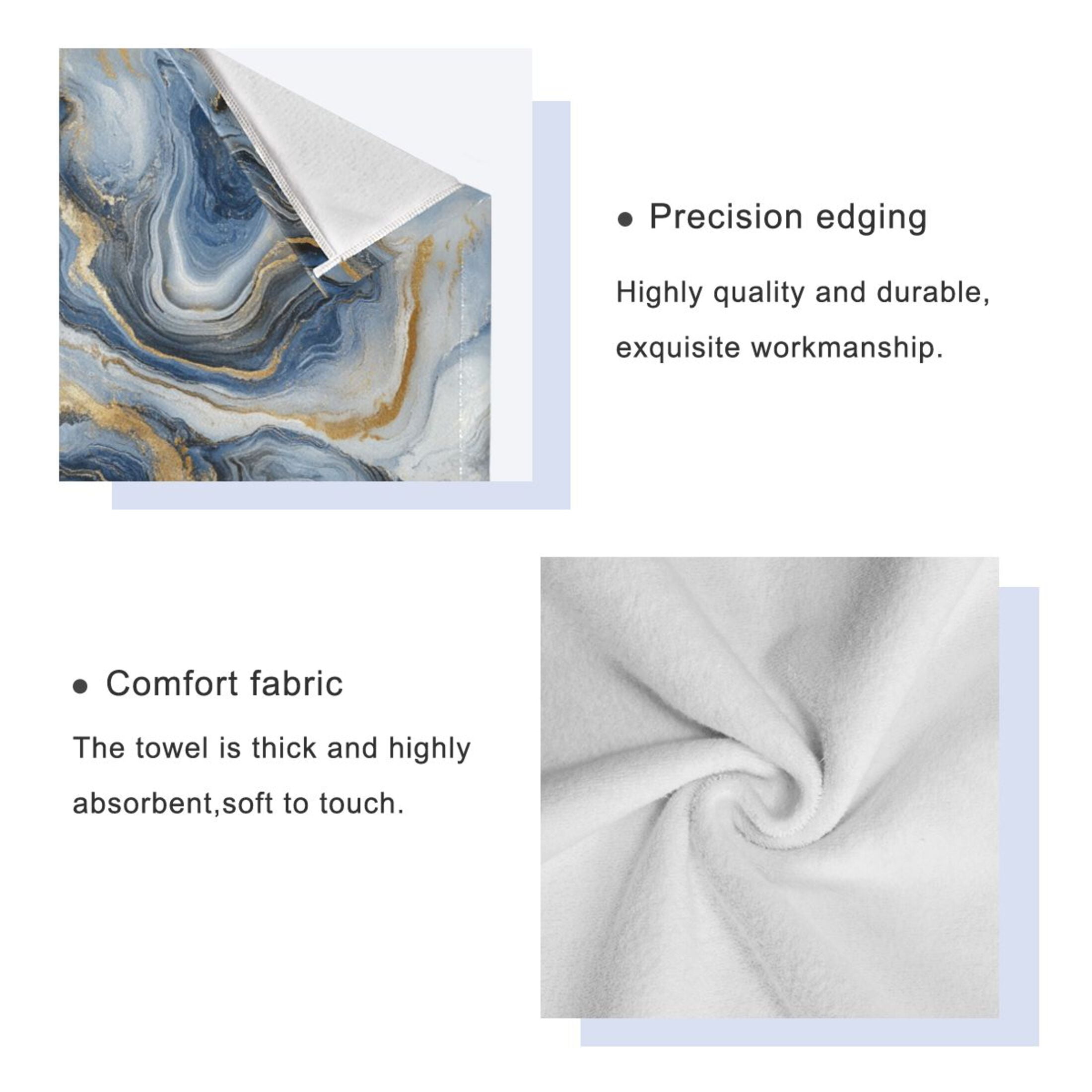 Three-Piece Towel Set Face Towel Towel Set Hand Towel Bath Towel Cotton Bath Towels Bath Towel Sets Hand Bath Towels Blue Marble