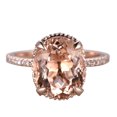 thumbnail image 1 of 11x9mm Oval 4.5 carat Morganite Engagement Ring Diamond Moissanite Wedding Ring 10k Rose Gold Filigree Retro Vintage Floral Set, 1 of 6