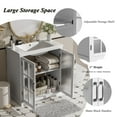 thumbnail image 3 of Christopher Knight Home 30" Bathroom Vanity with Ceramic Sink, Blurred Glass Doors, Wood Frame, White, 3 of 9