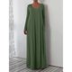 thumbnail image 5 of mfyjkho Vestidos de verano para mujer, Vestido de mujer de moda de color liso con cuello en V y manga larga, falda larga con bolsillo Vestidos de fiesta para mujer xxxxxl, 5 of 5