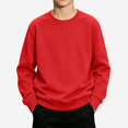thumbnail image 2 of DJDLJWCJ Boys Long Sleeve Sweatshirt Solid Color Crewneck Pullover Boys Stretch Soft Lightweight Sweatshirts Red Size 11, 2 of 7