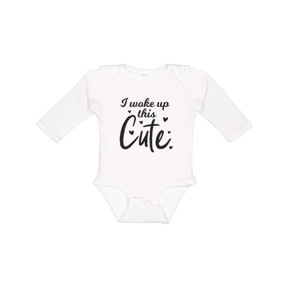 Inktastic I Woke Up This Cute Boys or Girls Long Sleeve Baby Bodysuit