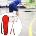 thumbnail image 6 of Tnarru Badminton Racket, Badminton Equipment, 1 Pair Badminton Racket Set, Shuttlecock Racket for Couples, Family, Practice, Lawn, Beach Red, 6 of 10