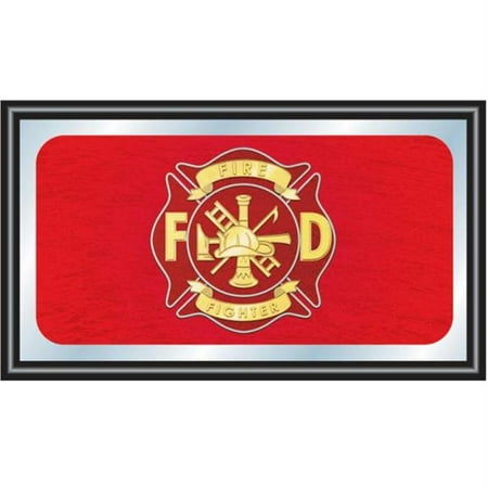 Fire Fighter Wood Framed Mirror