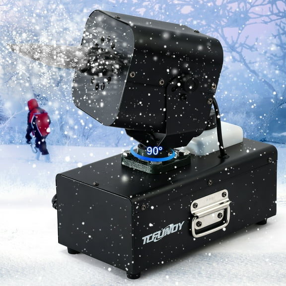 TCFUNDY 1200W Oscillating Snow Machine w/ Remote and Wired Control, Ideal for Christmas Parties and Events