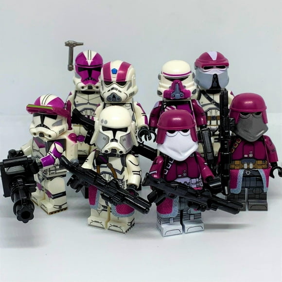 Ensemble de 8 Pcs de Figurines d'Escadron de Soldats Aéroportés d'Ingénieur Clone à Assembler en Blocs de Construction