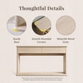 thumbnail image 4 of Aitjunz 63" Console Table with 2 Drawers and Storage Shelf, Waterfall Wood Grain Entryway Table with Curved Edges, Long Sofa Table for Living Room, Hallway and Foyer, 4 of 6