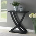 thumbnail image 4 of Convenience Concepts Newport Criss-Cross Console Table in Black Wood Finish, 4 of 6