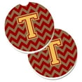 thumbnail image 1 of Lettre T Chevron Grenat & Or Ensemble de 2 Porte-Gobelet Coaster, 1 of 1