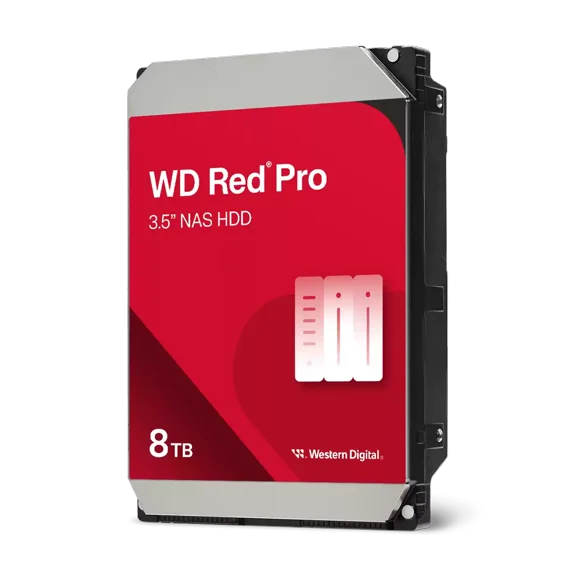 Western Digital 8TB WD Red Pro NAS SATA HDD, 3.5" Internal Hard Drive HDD, 7200 RPM, 256MB Cache, CMR - WD8005FFBX