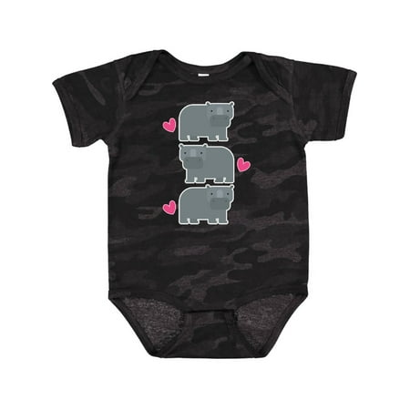 

Inktastic Hippo Cute Hippotamus Animals Gift Baby Girl Bodysuit