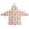 thumbnail image 7 of Beige Cow Heart Pattern Blanket Hoodies for Kids 6-13YR Oversize Wearable Blanket Hoodies for Boys Girls Teens, 7 of 7