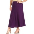thumbnail image 4 of Women's Plus Size Solid Flare A Line Long Skirt Comfortable Casual Maxi Style, 4 of 6