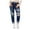 Dark Blue, variant on Seductiva Clothing Straight Leg Stretchy Jeans Distressed Jeans Women's Ripped Mid Loose Fit Stretchy Denim Pants