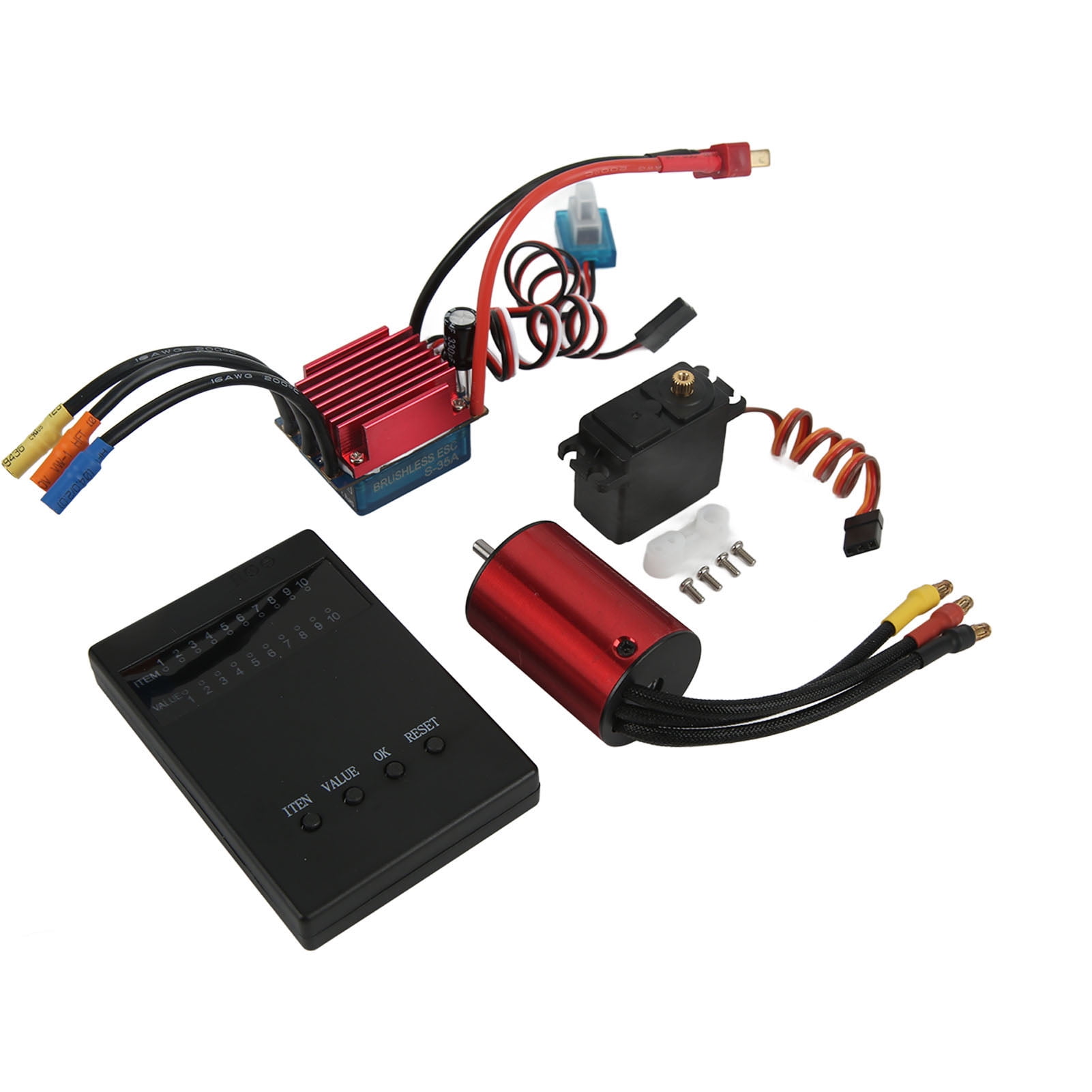 Brushless Motor ESC Kit, 4500KV 35A Motor ESC Servo Set 4 Pole Overheat