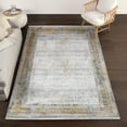 thumbnail image 3 of Gold Geometric Area Rugs for Living Room Washable Rugs Boho Moroccan Area Rug Soft Neutral Geometric Bohemian Carpet Distressed Indoor Rug for Bedroom Dining Room Office Foldable Nonslip Rug, 3 of 9