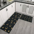 thumbnail image 2 of Dark Blue Sun Moon Wreath Pattern Kitchen Rugs Sets Of 2,Anti Fatigue Kitchen Mat Rugs Non Slip Washable,Decorative Kitchen Floor Mats for Kitchen,Sink,Laundry,17"x30"+17"x47", 2 of 7