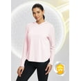 thumbnail image 3 of BALEAF Women's SPF Shirt UPF 50+ Sun Hoodie Long Sleeves Shirts Running Clothing Hiking Fishing Outdoor Lightweight Pink S, 3 of 7