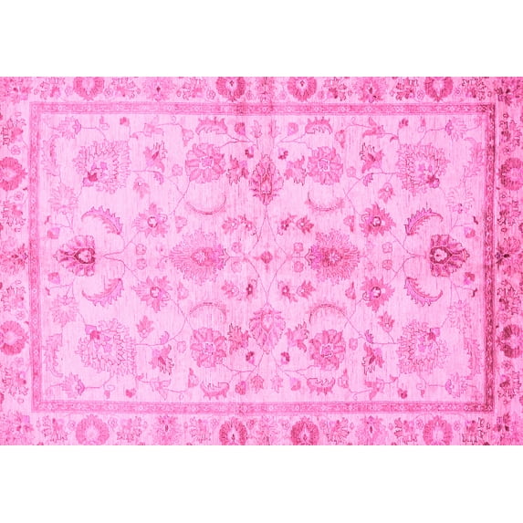 Ahgly Company Indoor Rectangle Oriental Pink Traditional Area Rugs, 2' x 5'