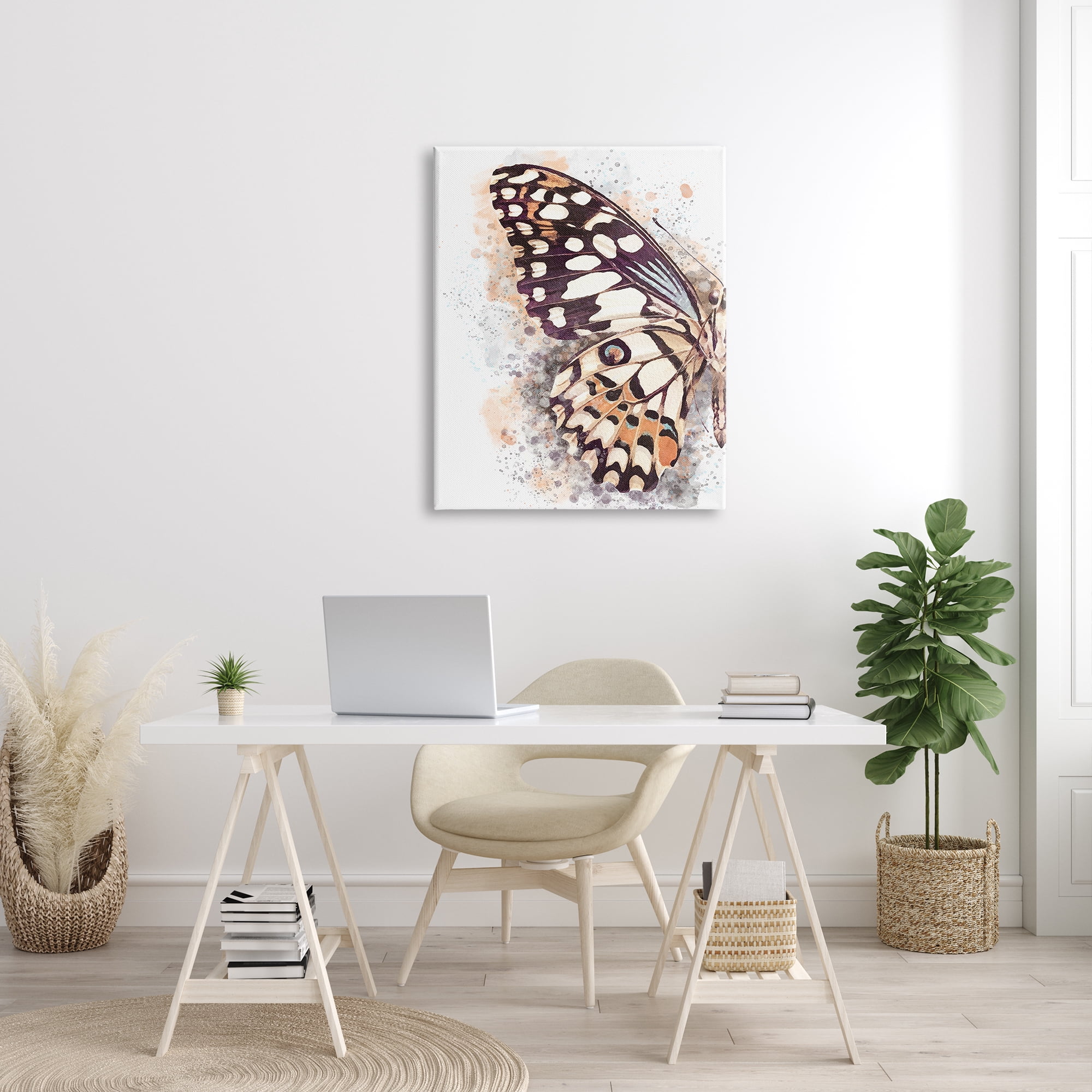 Stupell Industries Close Up Butterfly Patterned Wing Paint Splatter, 30 x 40, Designed by Ros Ruseva