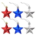 thumbnail image 2 of OCCOKO 6 Pieces Patriotic Hanging Star Ornaments – Red, White & Blue Plastic Stars for 4th of July, Independence Day, Memorial Day, Labor Day, Party & Home Decoration, 2 of 9