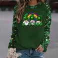 thumbnail image 5 of St Patricks Day Shirt Women Cute Gnomes with Four-Leaf Clover Print Sweatshirt Casual Crewneck Pullover Long Sleeve Holiday Tops, 5 of 5