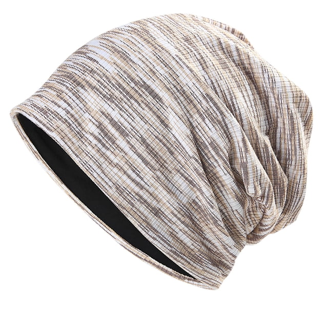 Sombreros de moda para mujer, de color liso, a rayas, de invierno, de punto, con diadema, gorro de punto para mujer