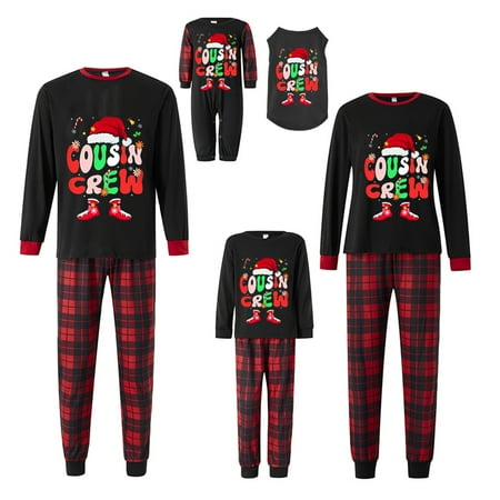 

Dewadbow Family Matching Pajamas Christmas Pjs Holiday Nightwear Sleepwear Sets Long Sleeve Pjs