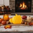 thumbnail image 5 of Pumpkins Fall Decorations for Home Pumpkin Ceramic Thanksgiving Centerpiece for Table, Modern Desktop Entryway Decorative Ornament Office Living Room （Yellow）, 5 of 6
