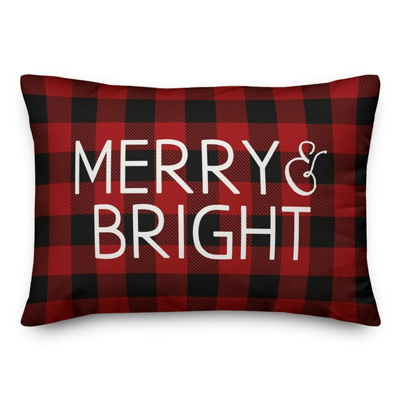 Creative Products Merry & Bright Red Plaid 14x20 Indoor / Outdoor Pillow