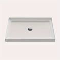 thumbnail image 3 of 32"x48" Rectangular Acrylic Shower Base with 4 Rounded Corners, White, Built-In Flange Design, Center Drain for Easy Installation, 3 of 5
