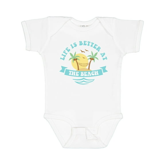 Inktastic Life's Better at the Beach Girls Baby Bodysuit