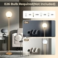 thumbnail image 6 of Gymax Glass Globe LED Floor Lamp w/ Glass Lampshade Bedroom Office, 6 of 7