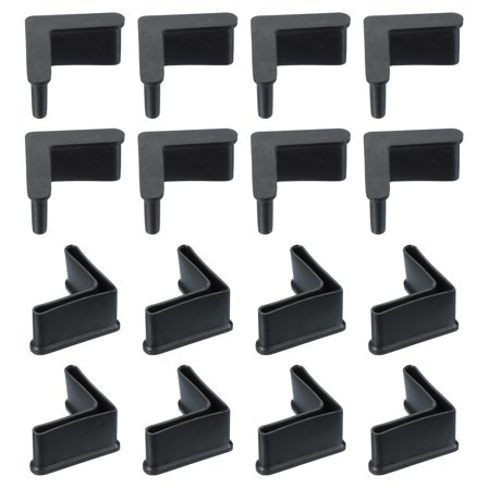 Uxcell L Shape Leg Pads 2" x 2", 16pcs Furniture Leg Cover Protectors L Shaped Rubber Furniture Angle Iron Caps, Black
