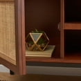 thumbnail image 4 of SAFAVIEH Zadie 1 Shelf Rattan Media Stand, Walnut/Natural (54 in. W x 15 in. D x 22 in. H), 4 of 14