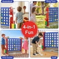 thumbnail image 3 of OLAKIDS Giant 4 in A Row Game with Height Adjustment, 4 to Score Games for Indoor Outdoor Fun with Mesh Net, Storage Bag, Golf, Basketball Hoop, Ring Toss for Kids Adults, 3 of 9