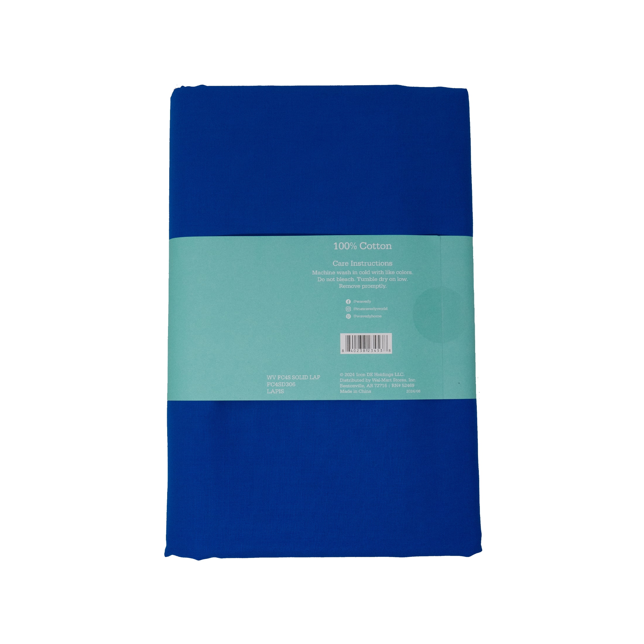 Waverly Inspirations 4 Yard Cut 100% Cotton Solids Fabric, Lapis, 44" Wide for Quilting & Sewing