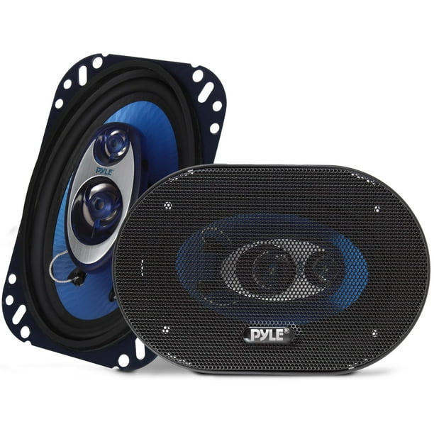 Pyle Sistema de altavoces de sonido de tres vías de 4 x 6 pulgadas, audio triaxial de rango medio profesional de 240 vatios por par con impedancia de 4 ohmios y tweeter piezoeléctrico de 3/4 pulgadas