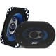 thumbnail image 1 of Pyle Sistema de altavoces de sonido de tres vías de 4 x 6 pulgadas, audio triaxial de rango medio profesional de 240 vatios por par con impedancia de 4 ohmios y tweeter piezoeléctrico de 3/4 pulgadas, 1 of 5