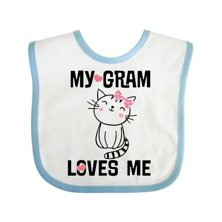 

Inktastic My Gram Loves Me Girls Cat Gift Baby Girl Bib