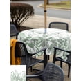 thumbnail image 4 of Outdoor Tablecloth with Umbrella Hole and Zipper, Sage Green Spring Floral Square Table Cloth 54x54 Inch Waterproof Tablecloth, Watercolor Elegant Pastoral Flowers Picnic Table Cover for Patio, 4 of 7