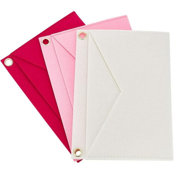 Colorful 3 Colors Felt Purse Organizer Insert Handbag Insert Liner Clutch Tote Bag Conversion Kit for Giant Pochette Kirigami Large Envelope Crossbody Wallet Organizer Inside 8.6x5.8 Inch