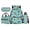 Capybara, variant on Snake 17 Inch Large Capacity Backpack Set 4-Piece Lunch Bag Pencil Case Water Bottle Holder Green Camo Lightweight Durable School Bag for Kids Boys Girls Back to School