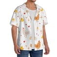 thumbnail image 4 of Wukai Funny Chicken Men's Casual Short-Sleeve Button Down Shirt - Lightweight Summer Dress Shirt for Daily Wear-Medium, 4 of 7