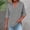 Gray, variant on Cotton Linen Tops for Women Summer Loose Fitted 3/4 Length Sleeve Blouses Dressy Casual Button V-Neck Shirt