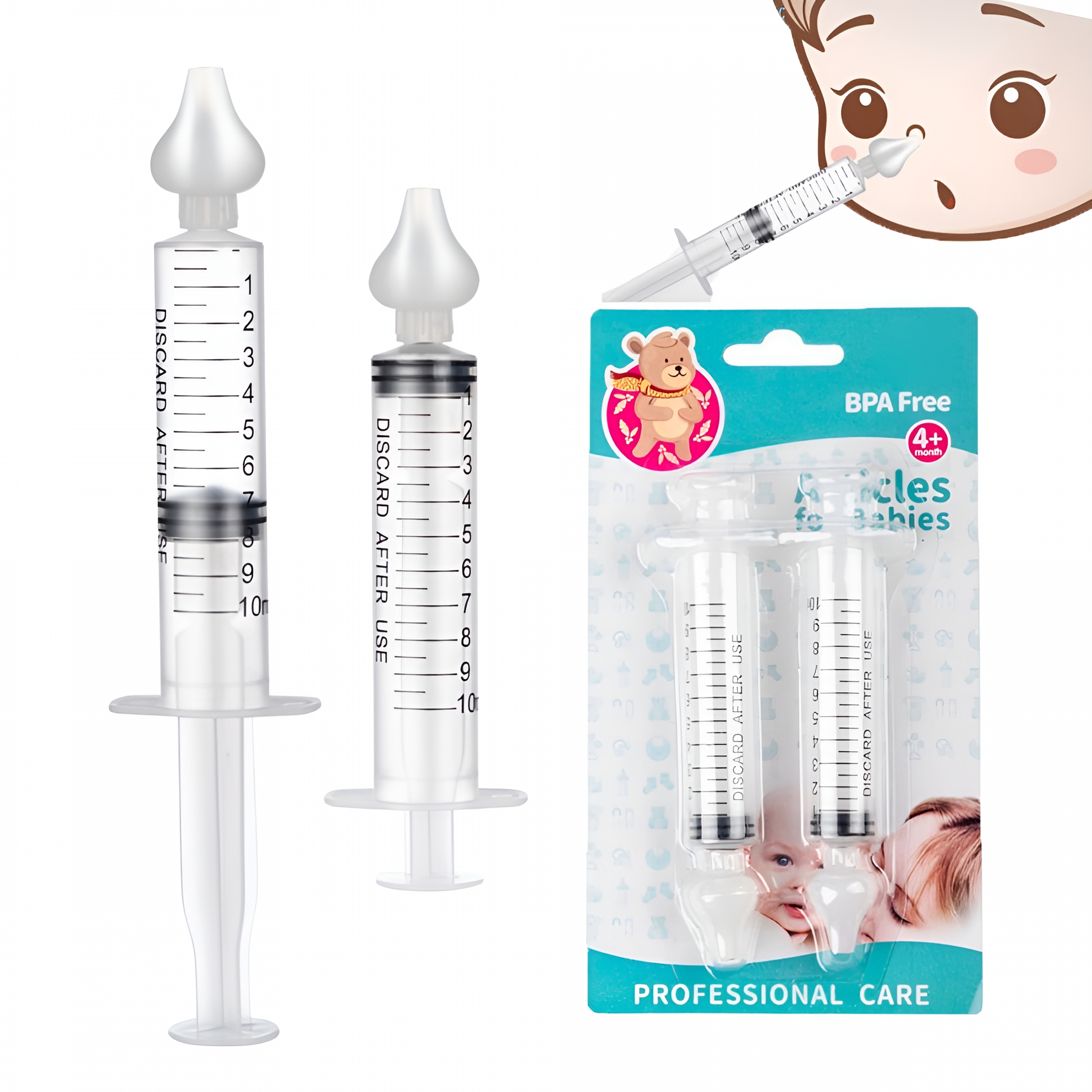 Chiboji Aspiratore Nasale Manuale Per Neonati E Bambini - Pompa Silenziosa, Punta Non Invasiva, Made In Taiwan