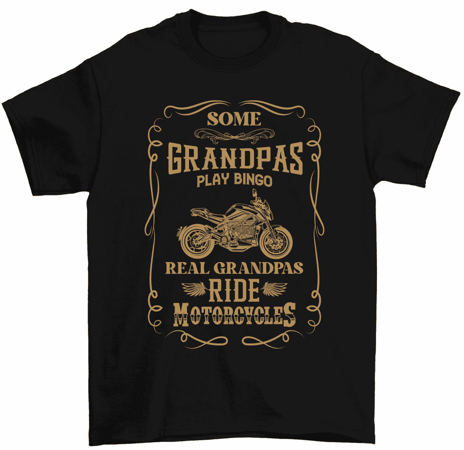 Some Grandpas Play Bingo Real Ride Motorcycles T-Shirt Biker Gift Tee - Walmart.com
