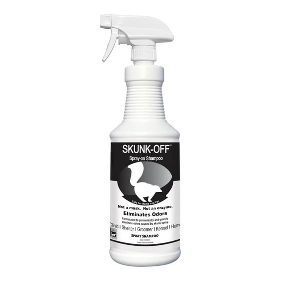 Skunk Off Pet Shampoo Spray – Ready to Use Skunk Odor Remover for Dogs, Cats, Home, Carpet, Car & More – Non-Enzymatic Skunk Shampoo Dogs – Pet Odor Eliminator for Skunk Odor (32 oz)