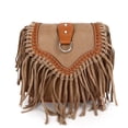thumbnail image 2 of Nuevo bolso de hombro vintage de moda europea y americana, bolso cruzado de gamuza con borlas bohemias, bolso de mujer estilo bosque, 2 of 5